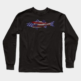 Striped bass American flag American hero Long Sleeve T-Shirt